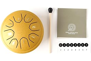 OKESYO Tambor de lluvia para jardín de 4 pulgadas, 8 notas, tambor de lluvia para jardín, tambor de acero tongue, tambor de lluvia de chakra, tambor de lengua de acero resistente al agua para jardín