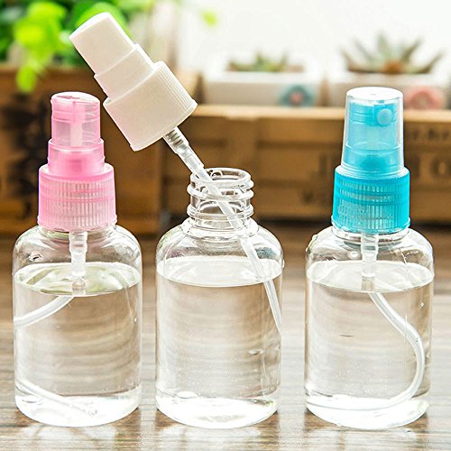 3 x 50 ml Sprüh Kopf Kosmetik Flasche | Beauty | Set bunte Farben | optisch schön | Flüssigkeit selbst abfüllen | durchsichtig | Drehverschluss | Flug Reise | Sommer – Kühlung durch Wasser Zerstäuber | Beyond Dreams - 2