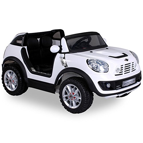 NEU Kinder Elektroauto Lizenzierter Original BMW Mini Beachcomber Lizenziert 2 x 45 Watt Motor Elektro Kinderauto Kinderfahrzeug (weiß)