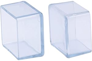Flyshop 12 Tapones para Patas de Silla, Protectores de Suelo de PVC para Muebles, no rayones, Cuadrados, para Patas de Mesa, 45 x 45 mm, 4,5 x 4,5 cm, Transparentes