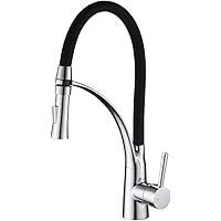 Heable Küchenarmatur, 360° Drehbarer Wasserhahn Küche mit Herausziehbarer Dual-Spülbrause, Schwarzer Silikon…