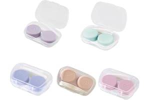 AMANDELIZABE 5 Stück Kontaktlinsenetui Kontaktlinsen Etui tragbarer Kontaktlinsenbehälter für Reisen Links und Rechtes Augen Kontaktlinsenhalter mit Aufbewahrungsbox, kontaktlinsen behälter