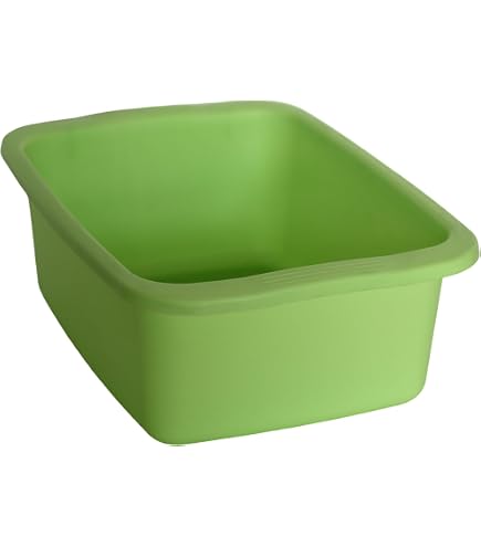 Bac Plastique Polyvalent 15 L – Forme Ronde, Poignées – Pour Rangement, Linge, Plage, Camping (rouge, Bleu, Rose, Vert)