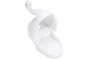YolieraArt Swan smyckeskrin, retro flockad liten utsökt organisatör, bärbar presentask för örhängen ringar (alla hjärtans dag jul födelsedag)