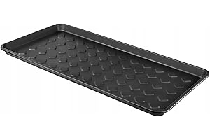 B2C Plastic Shoe Plant Tray Washable Utility Home Pet Food Tidy Rack Mat Black 71CM x 33CM