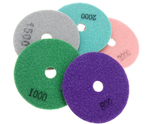 10pcs 4″ nass Diamant Polierscheiben inkl. Teller für Steinschleifer - 4