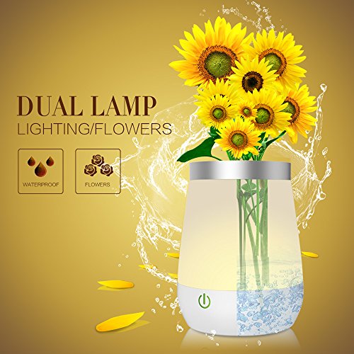 Tischlampe Nachttischlampe Nachtlicht VasenLampe 3 Modi wasserdichte Stimmugslicht als Dekoration, 350 ml Kapazität Tischleuchte USB aufladbare LED Lampe für Schlafzimmer,Wohnzimmer, Büro, Tisch, usw. - 3