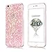 Produktbild Coque iPhone 6s , Glitter Liquide TPU Etui Coque pour iPhone 6 ,CaseLover La Couleur Pure Motif Mode Etui Coque Bling Bling Paillettes Sable TPU Slim pour Apple iPhone 6 / 6S (4.7 pouces) Mode Flexible Souple Soft Case Couverture Housse Protection Anti Rayures Mince Transparent Silicone Strass Cristal Cover - Rose