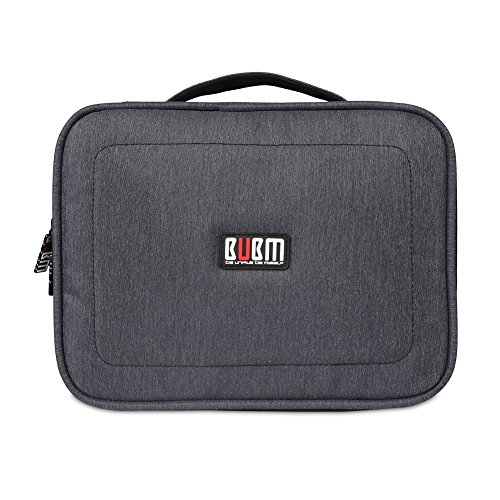 BUBM Mehrfachfunktion Kabelorganiser Tasche Reisetasche mit Doppelschichten für Elektronische Zubehöre wie Netzteil, Maus und USB Stricks(Groß, Schwarz) - 8