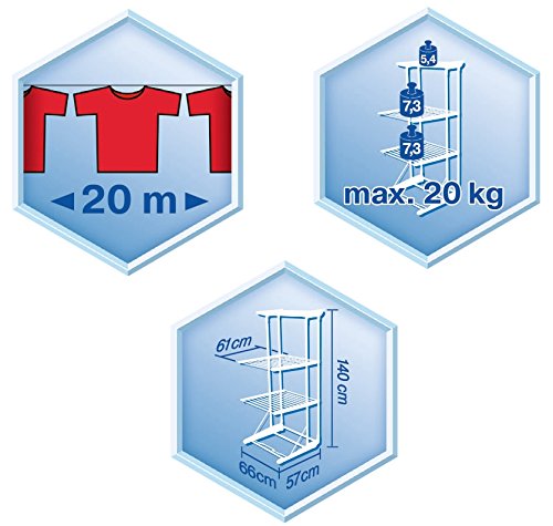 Vileda Viva Dry Multiflex Turmwäscheständer mit höhenverstellbaren und rausnehmbaren Trockenregalen - 9