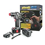 Leistungsstarker Li-Ion Akku mit 11.1VDC 1500mAh 16,65Wh, Ladezeit des Akkus ca.3 - 5 Stunden, Ladegerät kann mit 230 + 12 Volt betrieben werden, Akku mit Kabel für den Zigarettenanzünder im Lieferumfang enthalten, ebenso wie 2 Adapter Aufsätze (Für Bälle und Luftmatratzen)