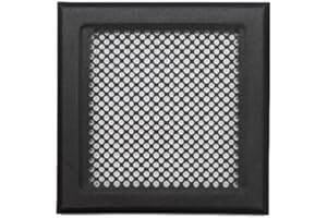 DEMLOU Rejilla de Ventilación Metálica Perforada Negra 18 x 18 cm RAL 9005 – Acero Galvanizado, Difusor de Calor para Chimeneas y Convección.