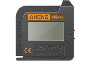 geneic Testeur numérique de capacité de batterie au lithium 168 Max - Test universel - Analyseur de charge à carreaux - Affichage - Pile bouton AAA AA