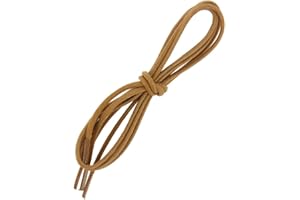 Les Lacets Français. Lacets ronds et épais. 3mm, Coton. Marron Chameau. FABRIQUE EN FRANCE