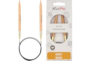 KnitPro KP35345 Basix Aiguilles Circulaires Fixes Bois Bouleau 100 cm x 8 mm