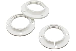 ‎CHRISTOPH PALME LEUCHTEN 3x E14 Schraubring Ø 27mm Innenloch Weiß Kunststoff-Ring für Lampenschirme und Glaselemente Für E14 & breite G9 Lampenfassungen