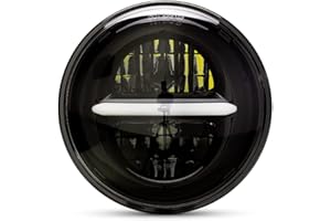 Alchemy Parts Motorcycle LED Headlight Insert in Black with Daytime Running Lights DRL | 45W for Custom Cruiser Roadster Motorcycles with 5.75 Inch 146mm Headlights