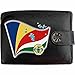 Produktbild Seychellen Flagge KLASSEK Herren Geldbörse Portemonnaie Brieftasche Seychellen Wappen aus echtem Leder schwarz Seychelles Geschenk Präsent Mit Metallbox