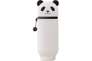 Lihit Lab Kawaii Japanischer Panda, großes Steh-Federmäppchen für Schule, Büro, Uni, niedlicher Schulbedarf, Tier-Stifthalter, Federmäppchen, Mädchen, Künstler-Federmäppchen, Panda (A7714-6)