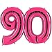 Produktbild PartyMarty Ballon Zahl 90 in Pink - XXL Riesenzahl 100cm - zum 90. Geburtstag - Party Geschenk Dekoration Folienballon Luftballon Happy Birthday Rosa GmbH