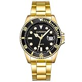 YEARNLY Herren Quarz Uhr - mit verschraubter Krone - Analoges Zifferblatt, Quarzwerk