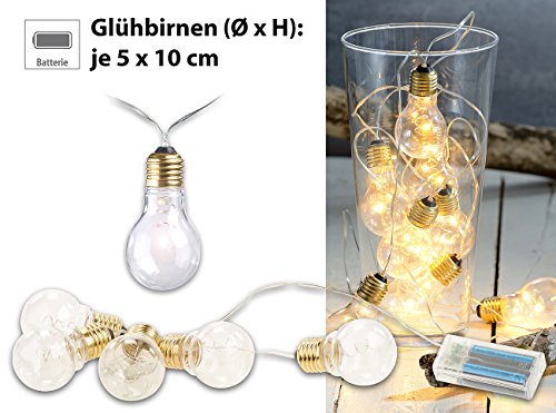 Lunartec Party- & Deko-Lichterkette, 5 LED-Glühbirnen, Batteriebetrieb, 150 cm - 2