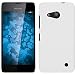 Produktbild PhoneNatic Case für Microsoft Lumia 550 Hülle weiß gummiert Hard-case + 2 Schutzfolien