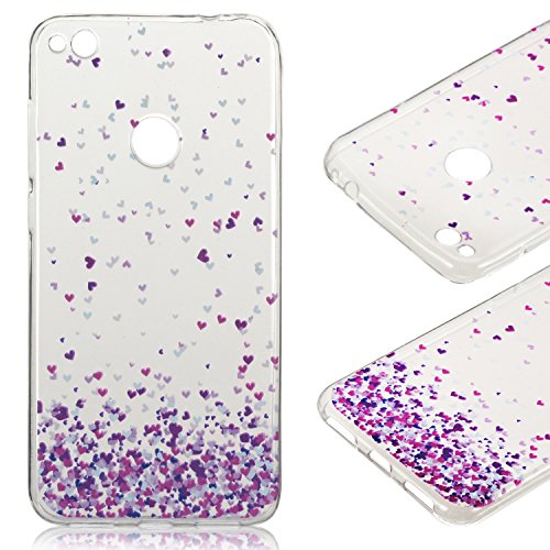 Funda Huawei P8 Lite 2017  CaseLover Huawei P8 Lite 2017 5 2  Carcasa Case Silicona Gel Clear Ultra Fina Flexibilidad Transparente Anti-rasgu  os Impresi  n Est  tica Cover para Huawei P8 Lite 2017 - amor corazon