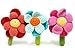 Pebble crochet flower rattle - turquoise