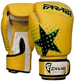 Kids Boxing gloves, MMA, Muay thai junior punch bag mitts Yellow 6Oz by Farabi