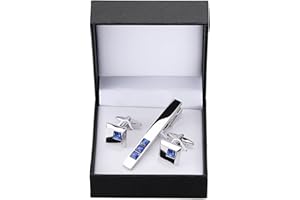 LegendTech Cuff Links Necktie Clip For Tie Pin For Men Gift Blue Crystal Tie Bars Cufflinks Tie Clip Set