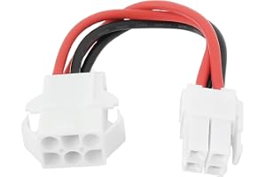 VGOL 1 st 12 V PSU-strömkabeladapter 6 stift till 4 stift 14 AWG bilradio strömkabel kompatibel med ICOM kompatibel med Kenwood kompatibel med Yaesu radio PS85 PS125 PS30 (17 cm)