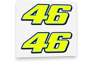 PIGGYSTICKERS Valentino Rossi autocollant 46 en vinyle Jaune fluorescent (2013 / 10cm) stickers