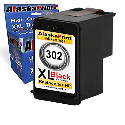 Alaskaprint 1x Tintenpatrone Kompatibel für Hp 302 XL 302XL Schwarz Black , BK HP DeskJet 1110 2130 3630 HP Envy 4520 e-All-in-One 4524 e-All-in-One HP OfficeJet 3830 4650 3800 Series 1xhp302BK