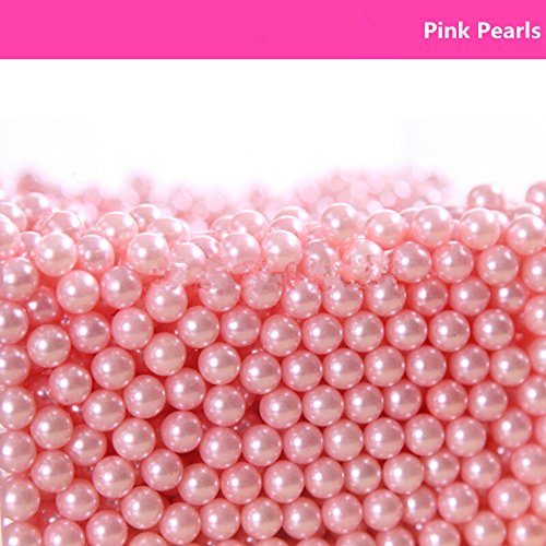 Organizer Kosmetik Pinsel Kosmetikorganiser Klar Acryl Makeup Pinsel Aufbewahrungs Makeup Bürstenhalter mit Perlen MeetYours (Kasten + Pink Perle) - 3