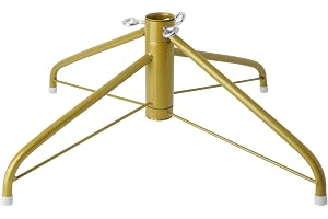 EZYDECOR 50 cm guld julgransstativ solid metall julgransbas ersättning för konstgjorda träd heminredning (50 cm)