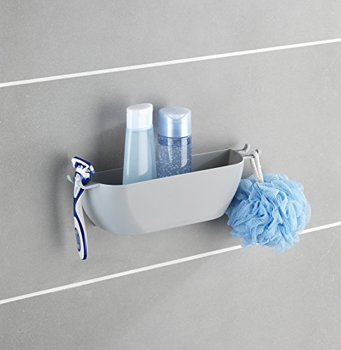 Wenko 22592100 Wandablage Aufbewahrungskorb, Dusch-Caddy, Befestigen ohne bohren, Thermoplastischer Kunststoff, grau, 7 x 30 x 8 cm - 5