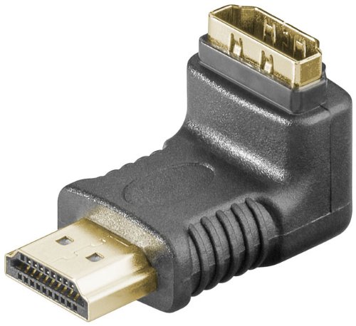 4 Stück Goobay 34239 HDMI Winkeladapter (19-polig HDMI-Stecker auf 19-polig HDMI-Buchse, vergoldete Kontakte)