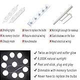 beleuchteter spiegel ikea PASSEND FÜR DIE MEISTEN SPIEGEL - Mit einer Länge von max. 4m (13,5 Fuß) und verstellbaren Drähten passt diese Schmink-Beleuchtung zum Einstecken zu den meisten Makeup-Spiegeln. Folie abziehen und ankleben, einstöpseln und losspielen - in nur wenigen Minuten haben Sie Ihren eigenen Schminkplatz im luxuriösen Hollywood-Stil! Das patentierte Rotate-To-Hide-Design (Drehen zum Verstecken) und die transparenten Drähte geben Ihrem beleuchteten Schminkspiegel ein schönes und ordentliches Aussehen.