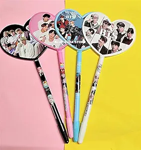 Blue Aura (Blue Ink Gel Pen) BTS Kpop Pen Set of 4 Multi color (BTS Fan)