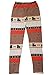 Price comparison product image Ladies Brown & Orange Reindeer Winter Leggings Winter Clothing Leggings Christmas Gift Size 8-10