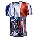 Produktbild Ba Zha Hei weltmeisterschaft 2018 trikot Herren T-Shirt Fußball Print Kurzarm T-Shirt Sommer Top Bluse für WM Mode Sommer Schlank Kurzarm Oberteile T-shirt Top (Blau, XXL)