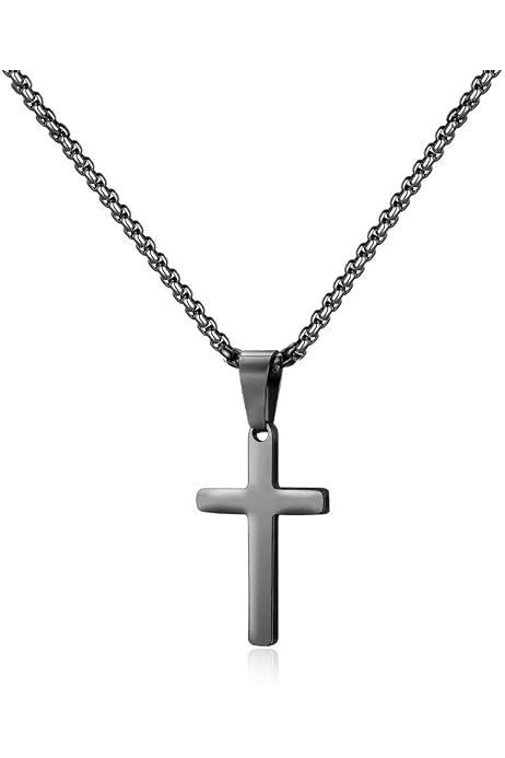 Cross Necklace for Men, Stainless Steel 