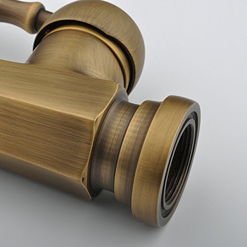 Hiendure® Einlochmontage Einhebelmischer Küchenarmatur Aus Messing Keramik-Kartusche schwenkbarer Rohrauslauf Hoher Auslauf Wasserhahn - 6