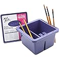 Mont Marte Twin Compartment Plastic Paint Brush Organisers Washer. Easy Paint Brush Cleaning And Drying. Suitable For Acrylic And Watercolor Painting.,Brown