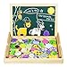 Produktbild Akokie Magnetisches Holzpuzzle 123 Stück Tafel Malerei Staffelei Kinder Doodle Lernspielzeug Wald Tier Pädagogisches Mädchen Spielzeug ab 3 Jahren , MEHRWEG