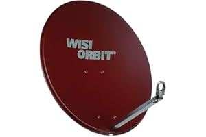 Wisi Orbit Line Satelliten Offset-Antenne OA38I in Rotbraun – 80cm Reflektor mit 40mm LNB-Halterung, Feedarm und Mastschellen – Komplette Sat Antenne mit Montagezubehör, 13430