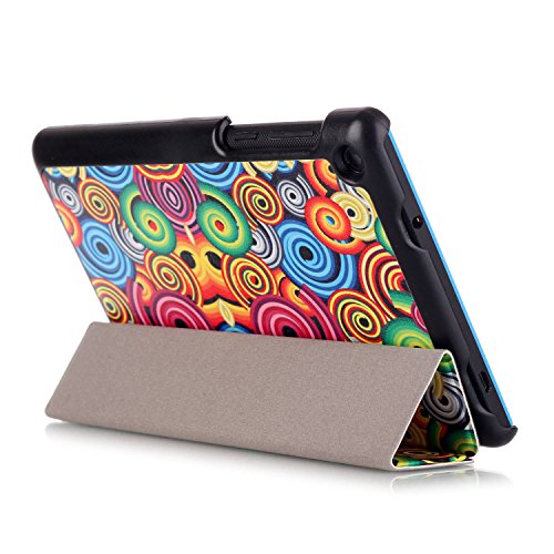 Lenovo Tab3 7 Essential Hülle – Ultra Dünn und Leicht PU Leder Schutzhülle mit Standfunktion für Lenovo Tab3 7 Essential 17,78 cm (7 Zoll IPS) Tablet 2016 Release, Bunte Spirale - 8