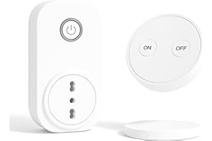 LoraTap Presa Telecomandata con Telecomando, Spina Elettrica con Interruttore Senza Fili 200m Controllo Remoto On/Off per Elettrodomestici, Presa Wireless Italiana 10A 16A, Bianco, 2 Anni di Garanzia