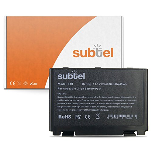 subtel® Notebook Akku für ASUS F52 / F82 / K40 / K50 / K51 / K60 / K61 / K70 / P50 / P81 / Pro5C (4400mAh) A32-F52 / A32-F82